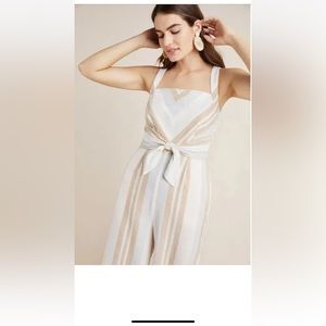 Anthropologie NWT Savannah Striped Jumpsuit Size 12